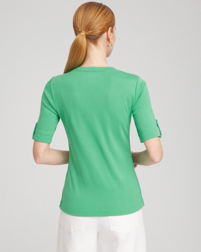 Women's Everyday V-neck Tee - GRASSY GREEN