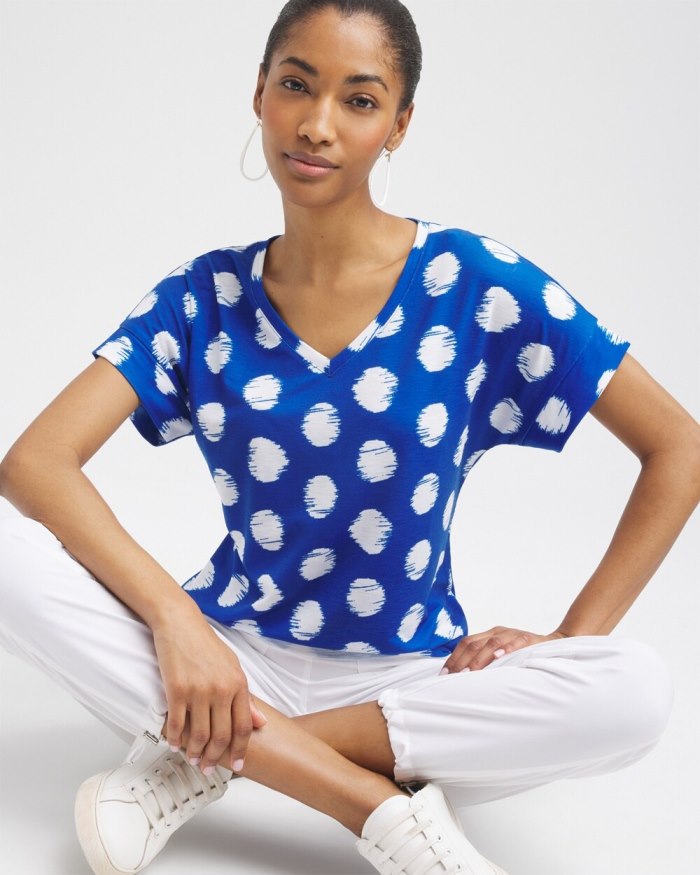 Women's Zenergy Dots Drop Shoulder Tee - Intense Azure