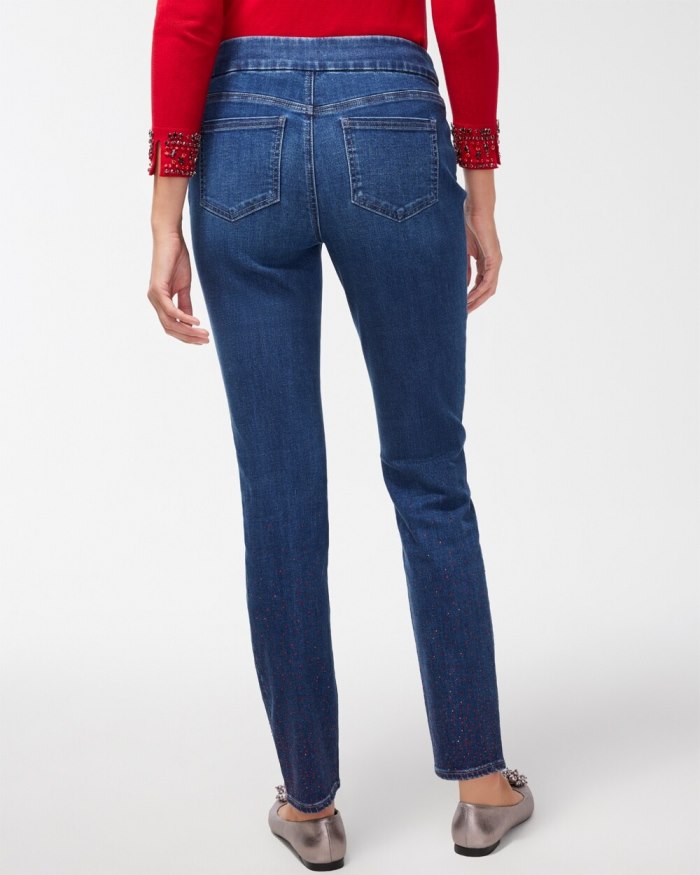 Women's Scattered Stone Pull-on Jeggings - Marina Bay Indigo