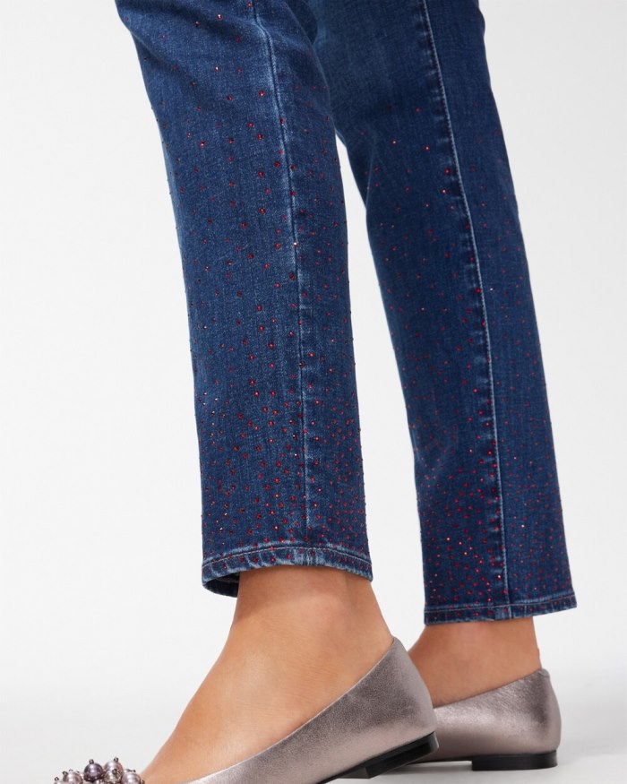 Women's Scattered Stone Pull-on Jeggings - Marina Bay Indigo