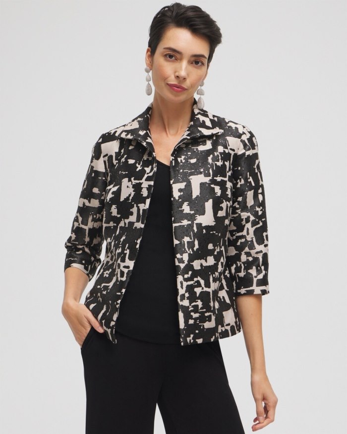 Women's Travelers Collection Jacquard Jacket - Smokey Taupe