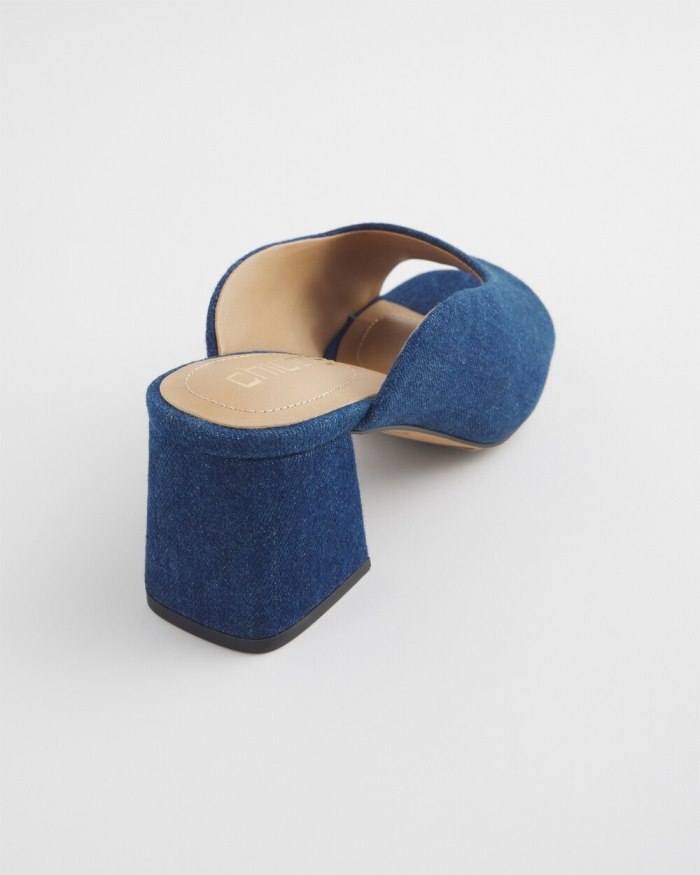 Women's Denim Modern Heels - Dark Denim