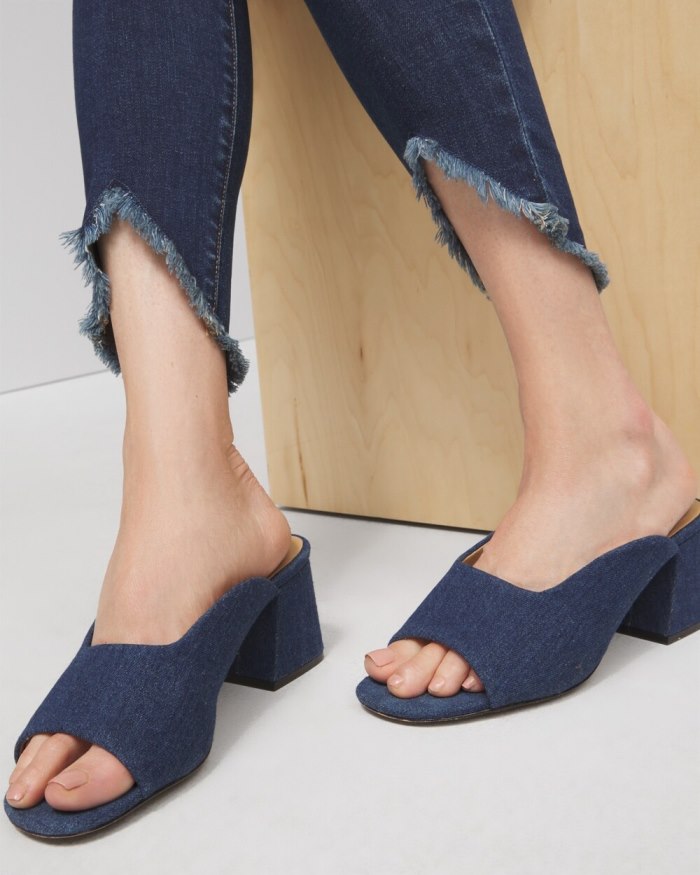 Women's Denim Modern Heels - Dark Denim