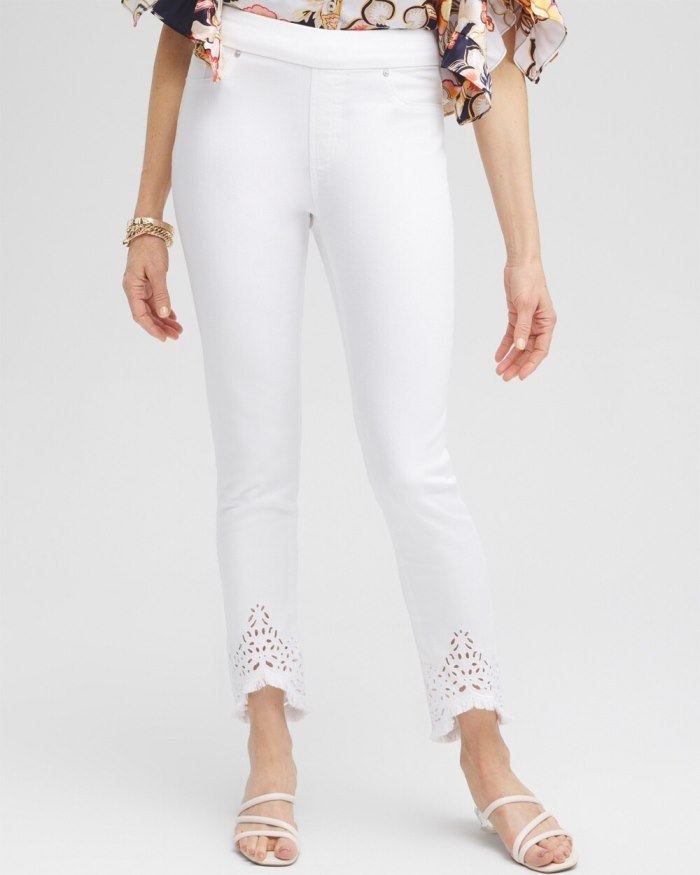 Women's No Stain Tulip Hem Pull-on Ankle Jeggings - Alabaster