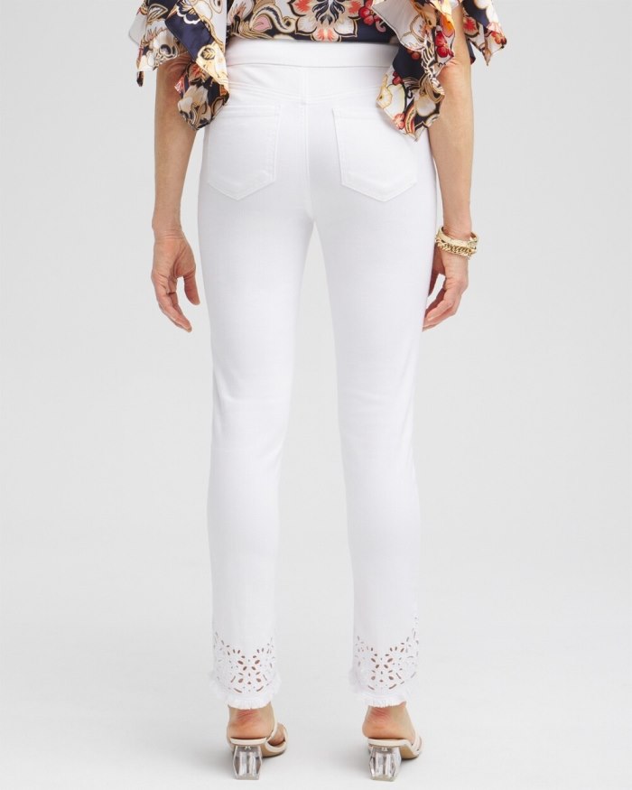 Women's No Stain Tulip Hem Pull-on Ankle Jeggings - Alabaster