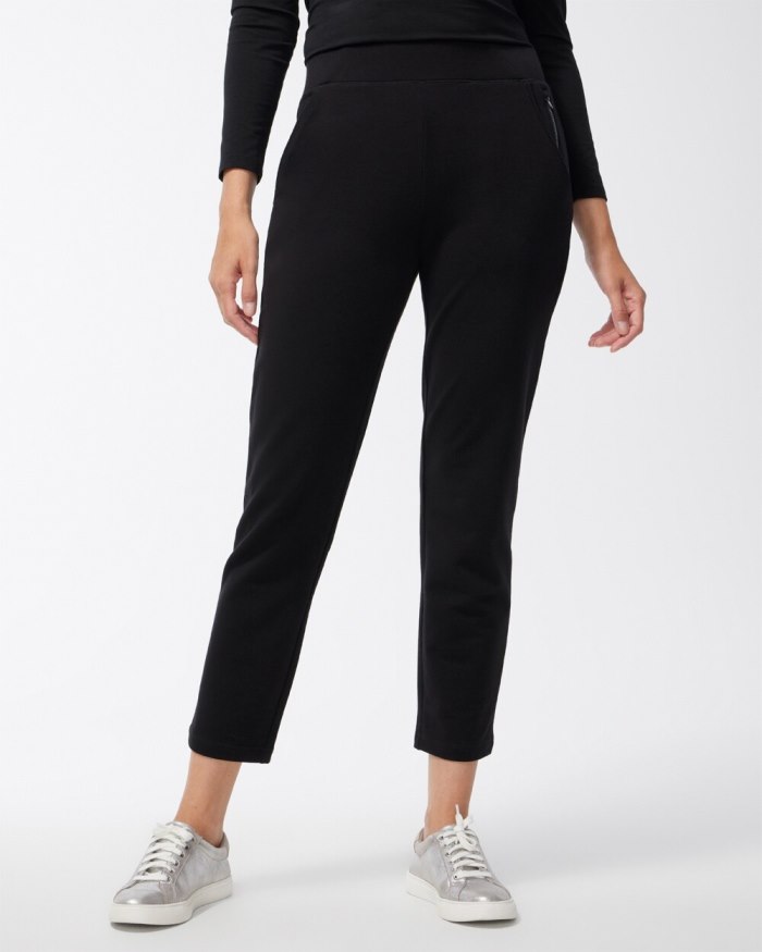 Women's Zenergy French Terry Ankle Pants - Black - Click Image to Close