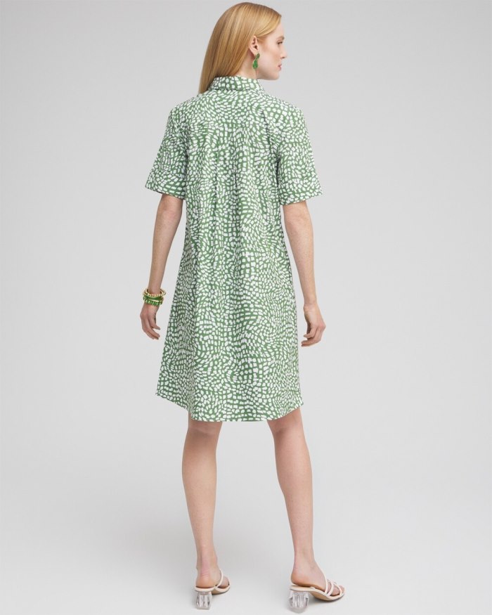 Women's Poplin Popover Shirt Dress - Verdant Green