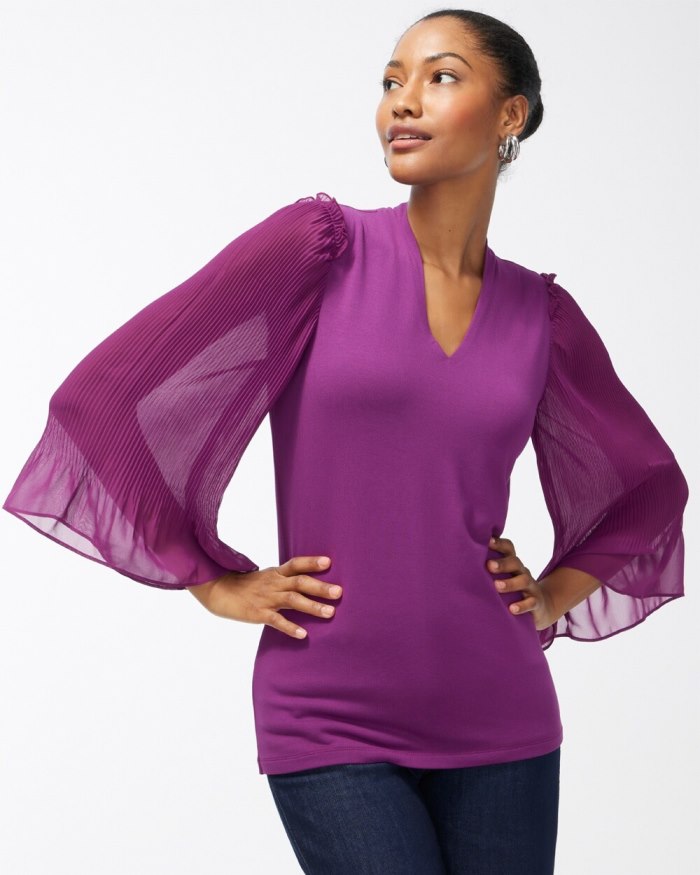 Women's Touch of Cool Chiffon Sleeve Tee - Sweet Berry