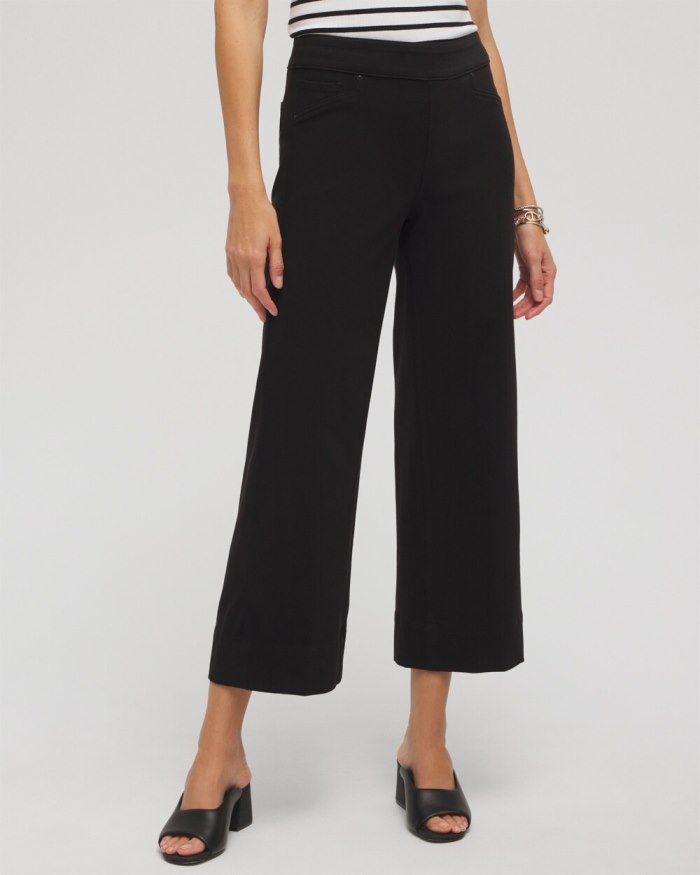 Women's Travelers Pull On Cropped Jeans - Black