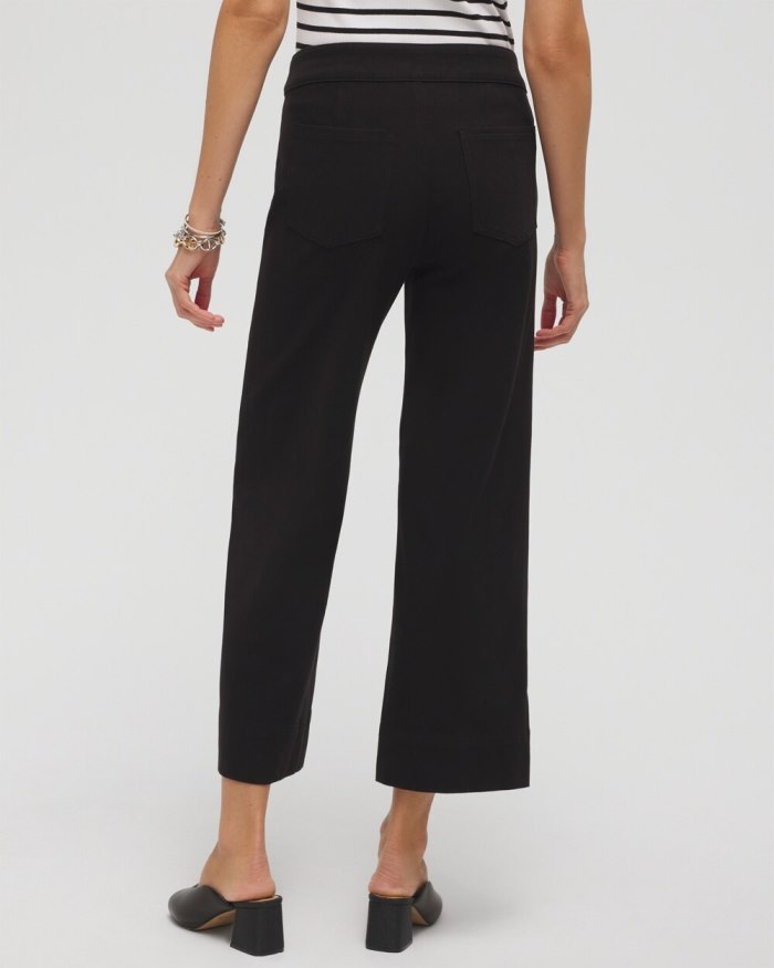 Women's Travelers Pull On Cropped Jeans - Black