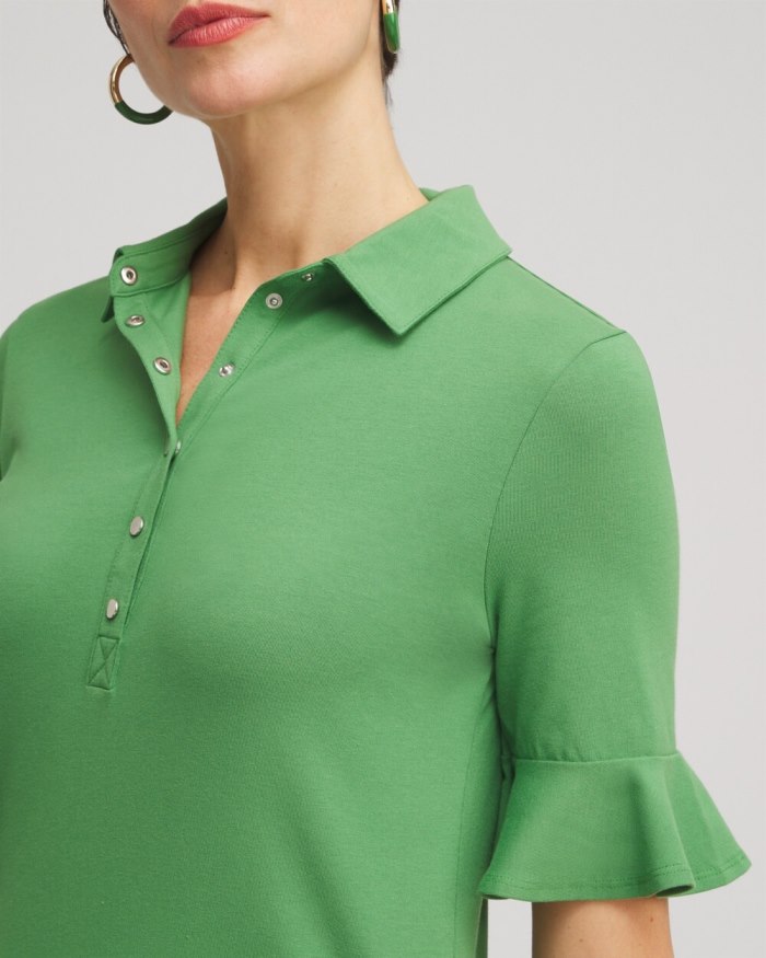 Women's Zenergy UPF Knit Ruffle Polo - Verdant Green