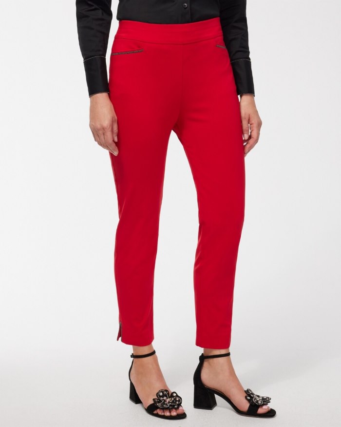 Women's Brigitte Beaded Detail Ankle Pants - Wild Poppy