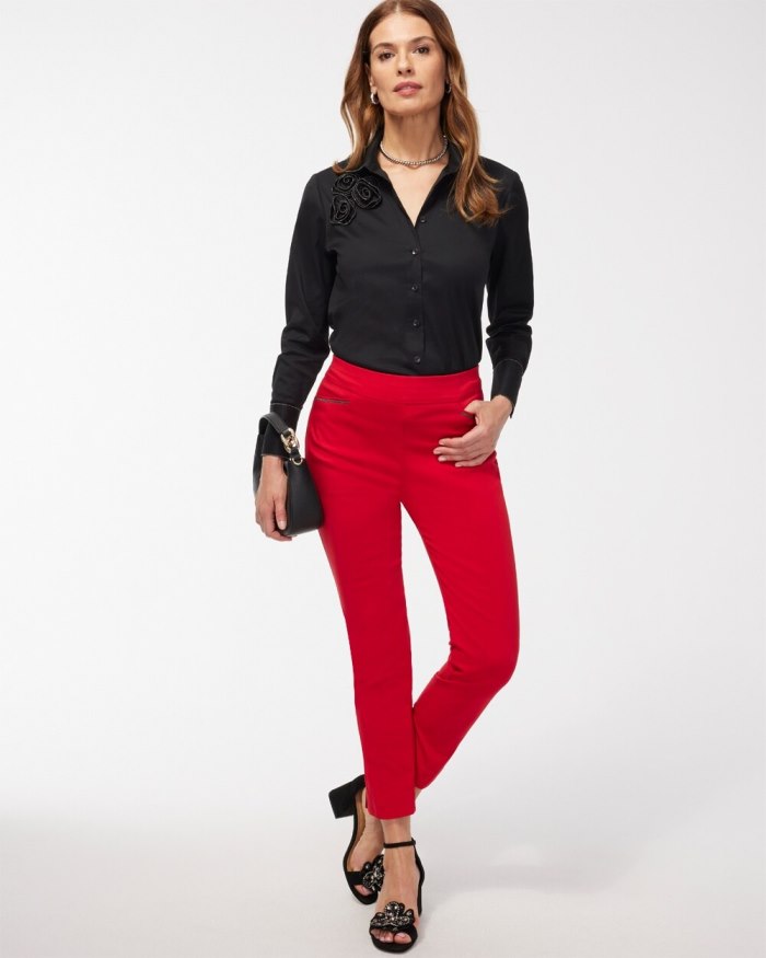 Women's Brigitte Beaded Detail Ankle Pants - Wild Poppy