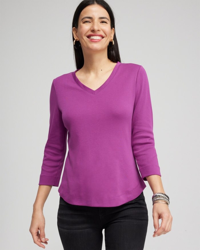 Women's Everyday 3/4 Sleeve Tee - Fresh Plum