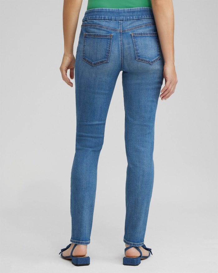 Women's Patch Detail Pull-on Jeggings - Aquaria Indigo