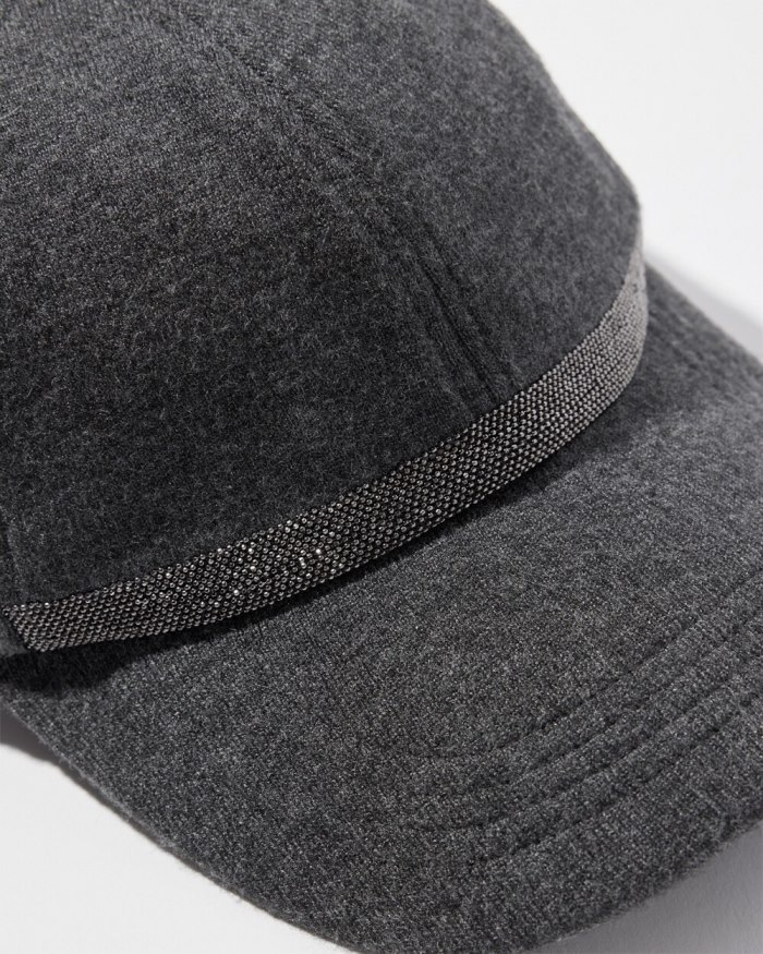 Women's Cashmere Blend Baseball Cap - Graphite Heather Gray