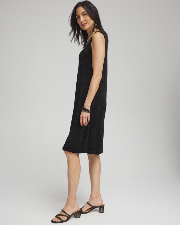 Women's Travelers Jacquard Bubble Hem Dress - Travelers Black