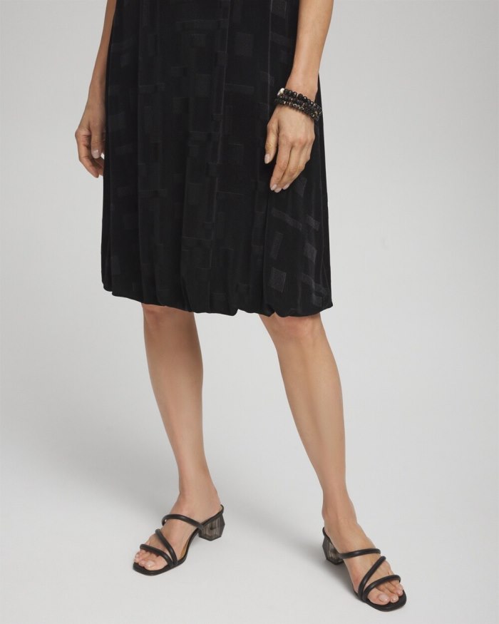 Women's Travelers Jacquard Bubble Hem Dress - Travelers Black