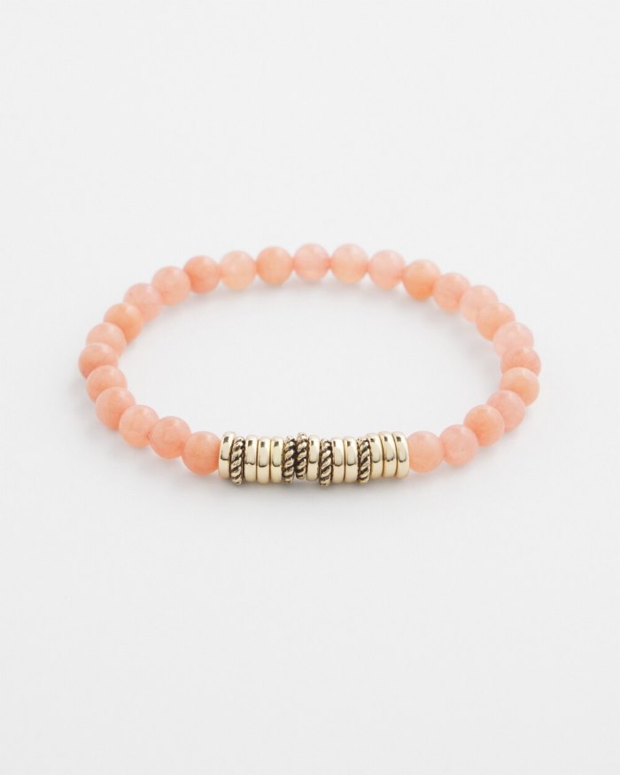 Women's Pink Jade Hero Stretch Bracelet - Pink Clay