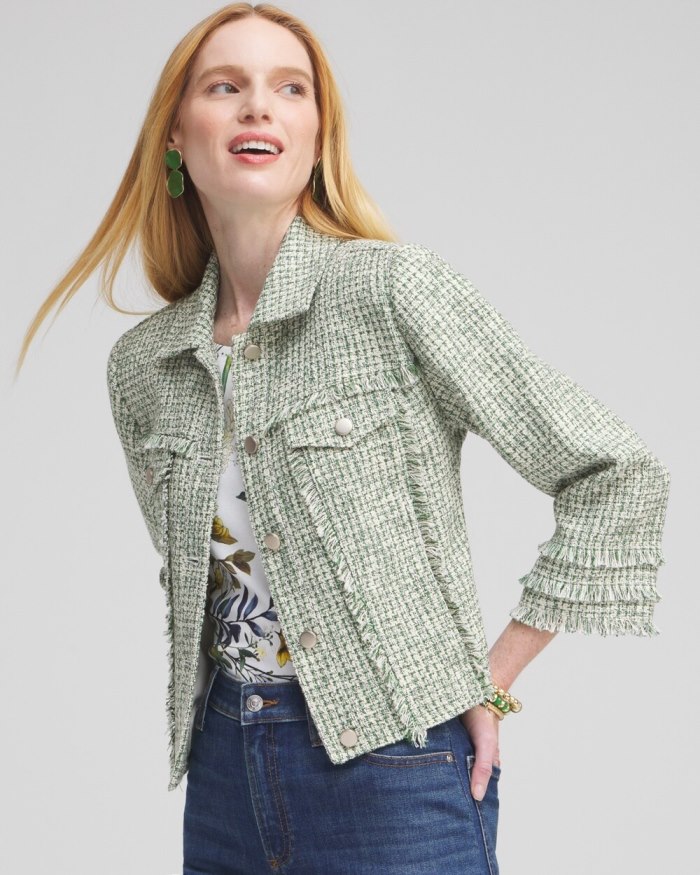 Women's Tweed Jacket - Verdant Green