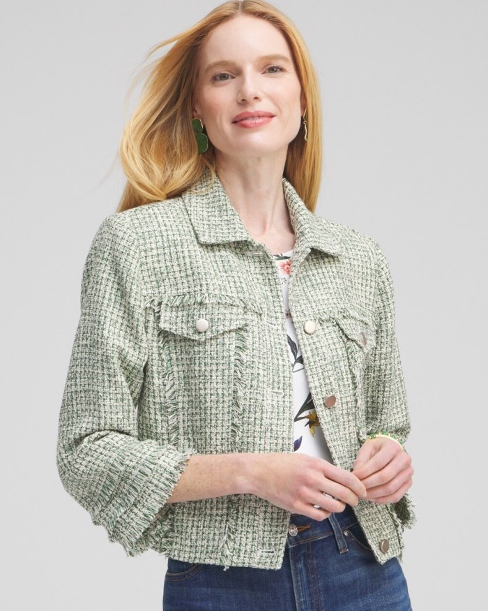 Women's Tweed Jacket - Verdant Green