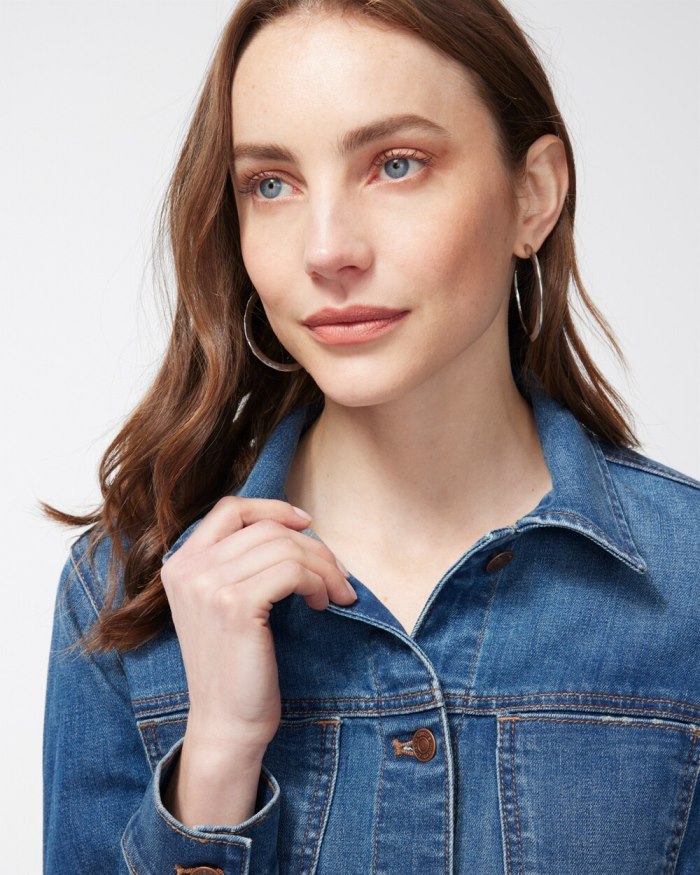 Women's Cropped Denim Jacket - Bonsai Indigo