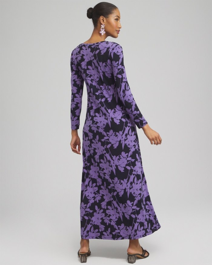 Women's Floral V-neck Maxi Dress - Classic Navy