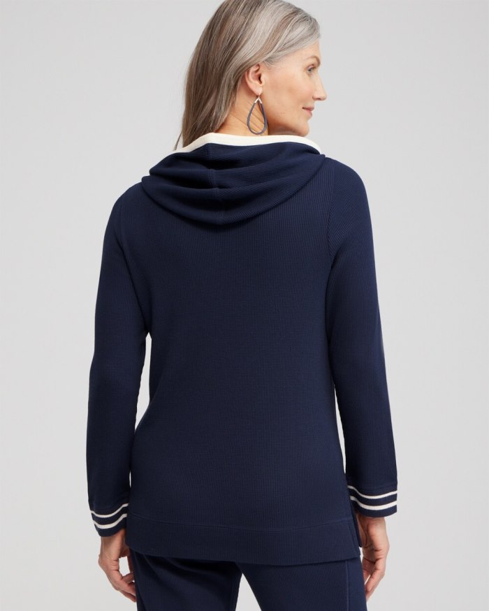 Women's Zenergy Waffle Knit Hooded Tunic - Classic Navy