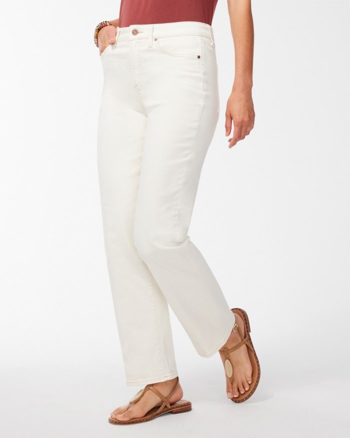 Women's High Rise Straight Leg Jeans - Sea Salt