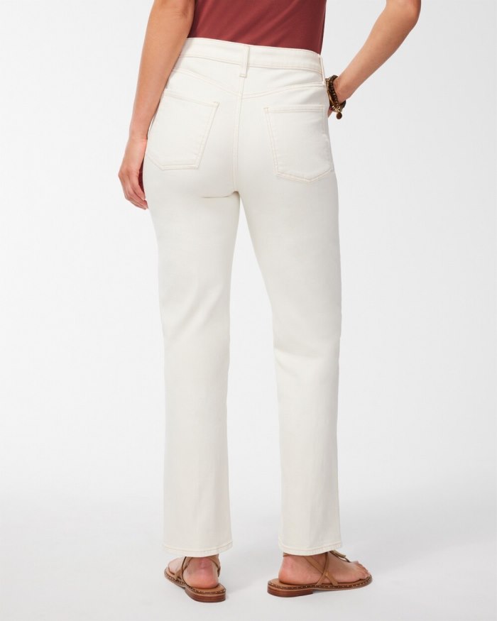 Women's High Rise Straight Leg Jeans - Sea Salt