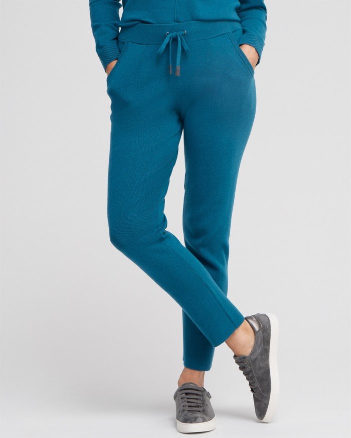 Women's Zenergy Luxe Cashmere Blend Ankle Pants - Moonlit Teal