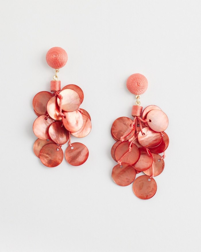 Women's No Droop Orange Shell Earrings - Nectarine