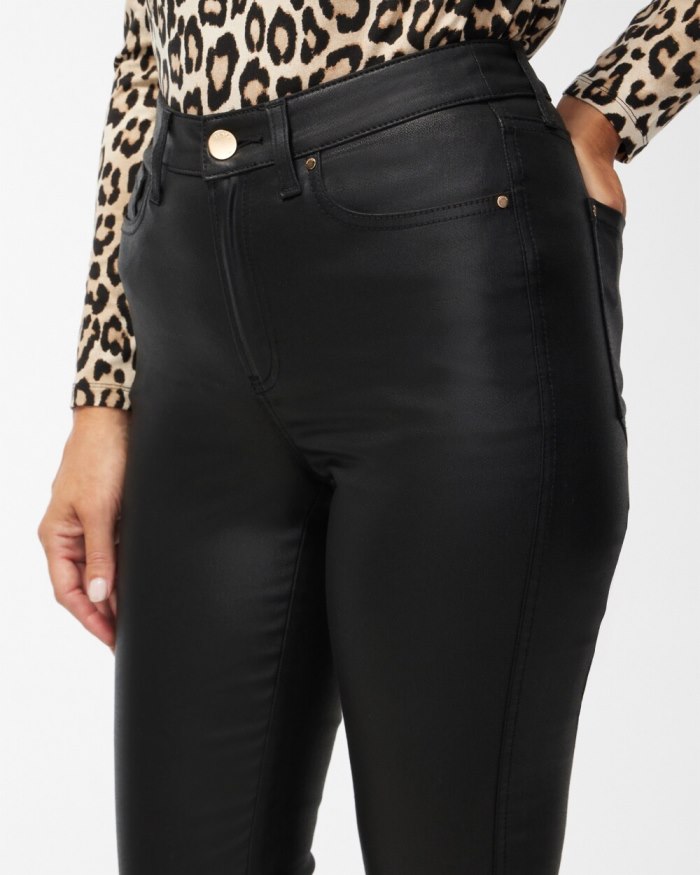 Women's Coated Slim Jeans - Black