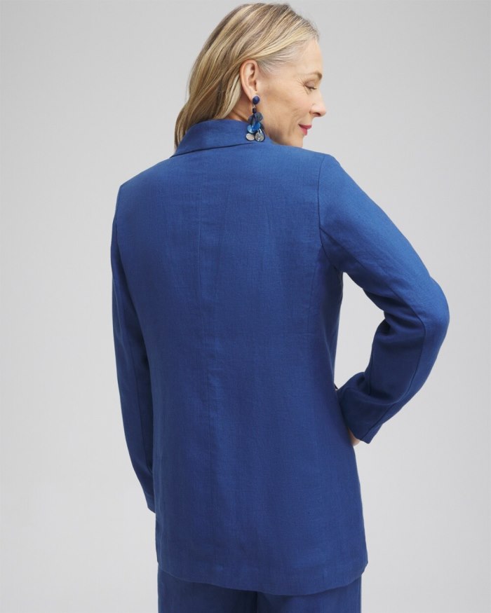 Women's Linen Blazer - Naval Indigo