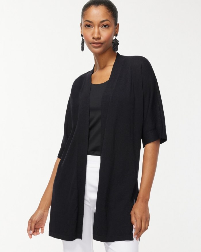 Women's Summer Romance Midi Cardigan - Black