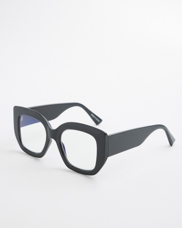 Women's Thick Square Readers - Black