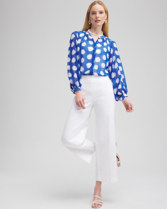 Women's Ikat Dots Blouse - Intense Azure