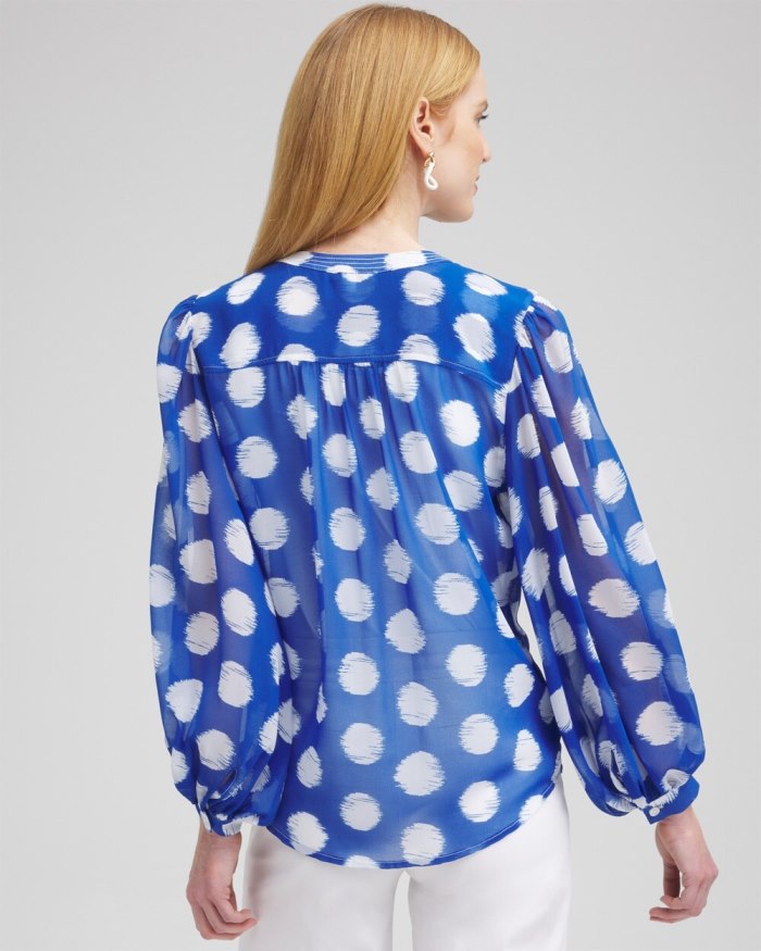 Women's Ikat Dots Blouse - Intense Azure