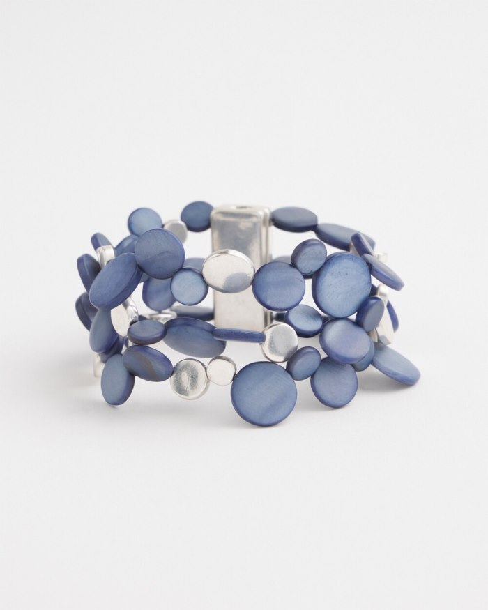 Women's Blue Shell Magnetic Bracelet - Blue Multi