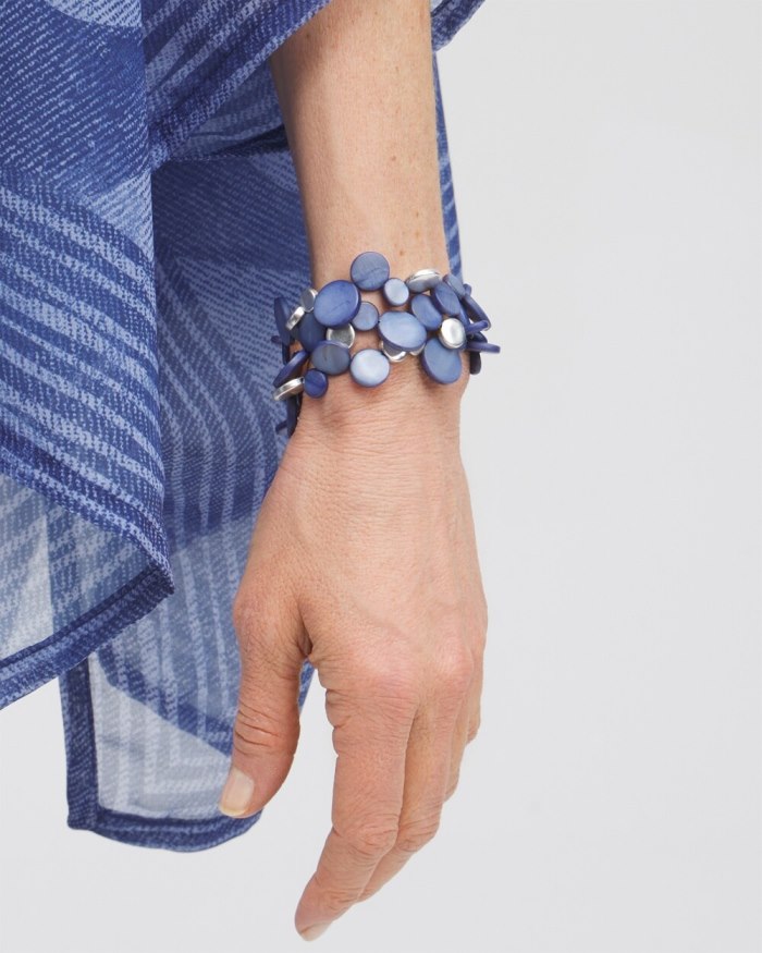 Women's Blue Shell Magnetic Bracelet - Blue Multi