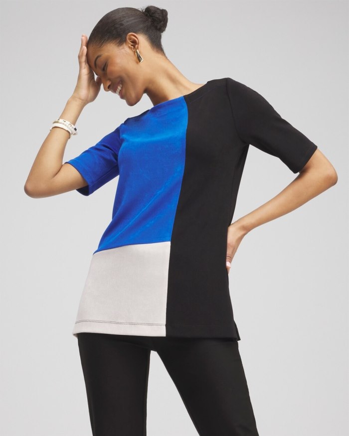 Women's Travelers Colorblock Tunic - Intense Azure