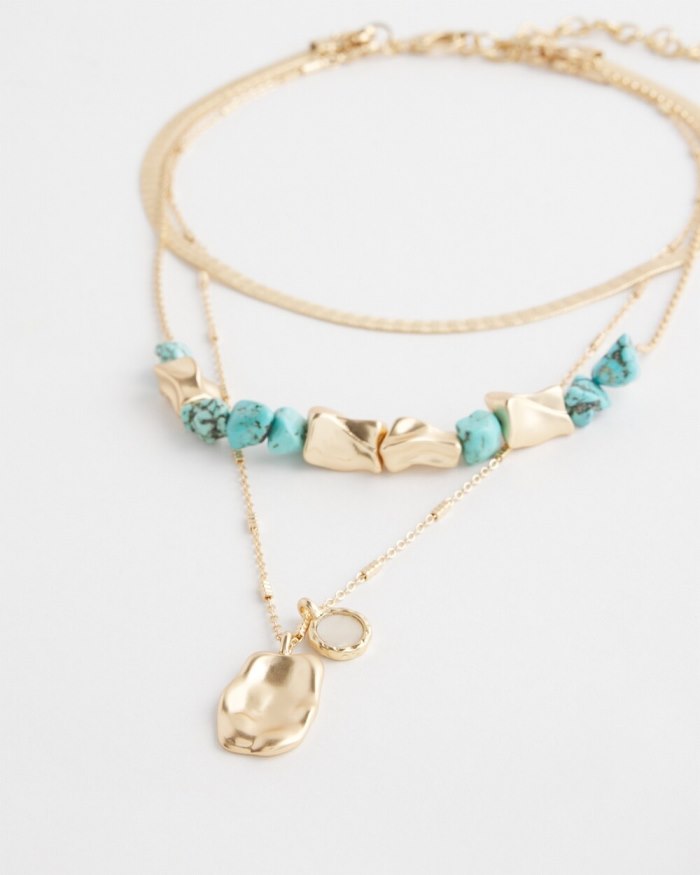 Women's Turquoise Convertible Necklace - Turq