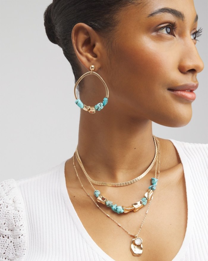 Women's Turquoise Convertible Necklace - Turq