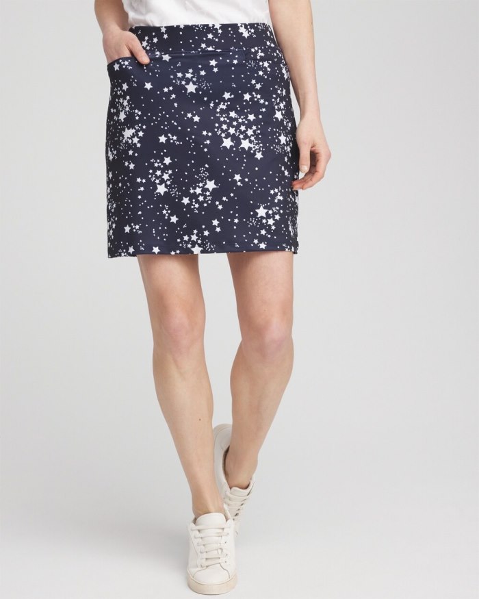 Women's Zenergy UPF Knit Stars Skort - Classic Navy - Click Image to Close