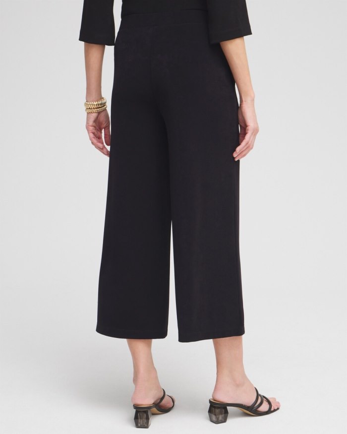 Women's Travelers Wide Leg Pocket Cropped Pants - Travelers Black