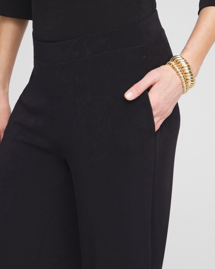 Women's Travelers Wide Leg Pocket Cropped Pants - Travelers Black