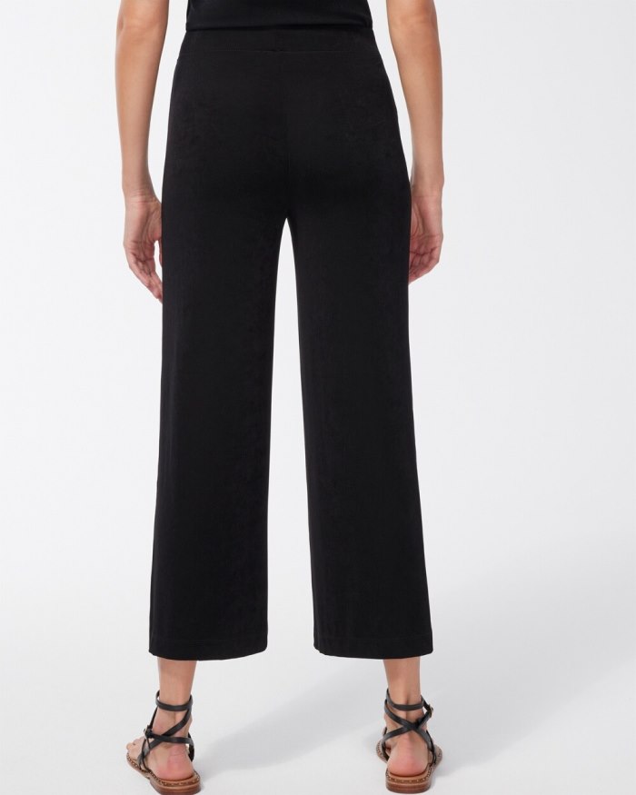 Women's Travelers Wide Leg Side Slit Ankle Pants - Travelers India Ink