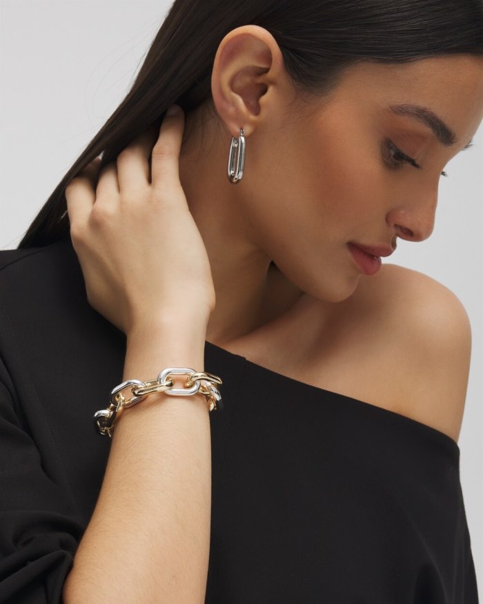 Women's Mixed Metal Link Bracelet - Mixed Metals