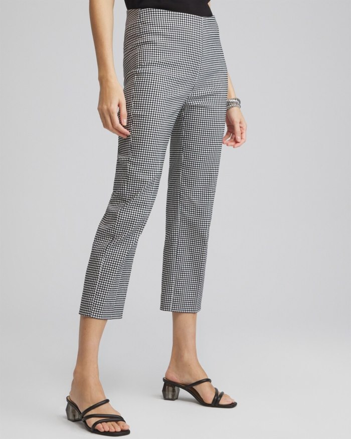 Women's Juliet Gingham Straight Crops - Black/Alabaster - Click Image to Close