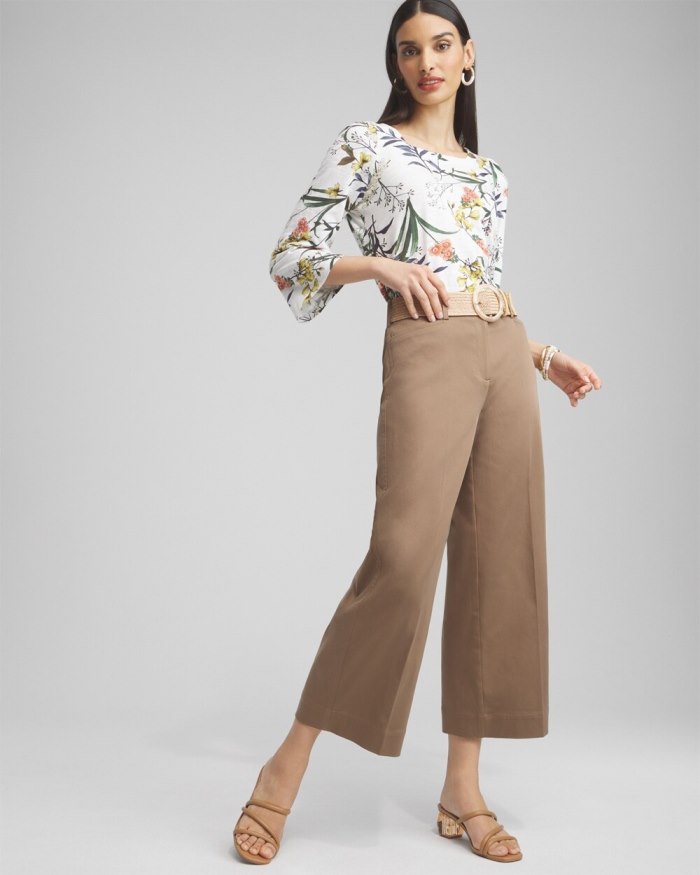 Women's Cotton Sateen Cropped Pants - English Cream